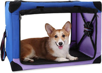 Thumbnail for Portable Dog Crate Collapsible, Blue Purple