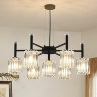 Thumbnail for Farmhouse Vintage Chandelier, 7 Lights, Black