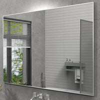Thumbnail for Silver Wall-Mounted Mirror to Hang Horizontal or Vertical for Bedroom and Bathroom (91 x 61cm)