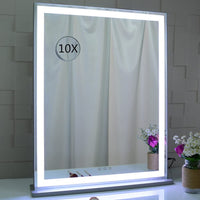 Thumbnail for 10x Magnification Mirror with Smart Touch Control and 3 Colors Dimmable Light for Bathroom and Bedroom  (71 x 57 cm)
