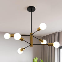 Thumbnail for Sputnik Chandelier Modern Industrial, 6-Light , Black & Gold