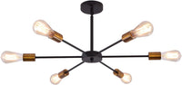 Thumbnail for Modern Sputnik Chandelier Black Gold E27 Bulbs
