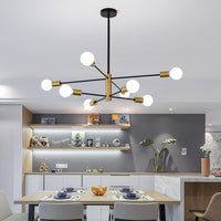 Thumbnail for Sputnik Chandelier Modern Industrial, 8-Light , Black & Gold