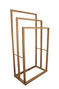 Thumbnail for Bamboo Towel Bar Holder Rack 3-Tier Freestanding for Bathroom and Bedroom