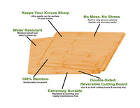 Thumbnail for 3 Pieces Bamboo Cutting Board with Juice Groove and Mobile Holder included for Home Kitchen