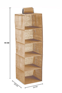 Thumbnail for 5 Tier Shelf Hanging Closet Organizer and Storage for Clothes (Beige)