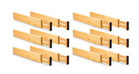 Thumbnail for 12 Pack Bamboo Adjustable Kitchen Drawer Dividers (Large, 44-55 cm)