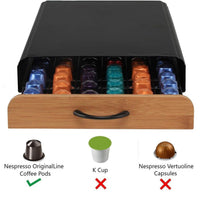 Thumbnail for CARLA HOME Coffee Pods Holder Storage Drawer Compatible with 60 Nespresso Pods for Kitchen Storage & Organisation (Natural)