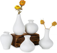 Thumbnail for Ceramic Set of 5 White Vases for Home D�cor