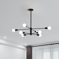 Thumbnail for Modern Sputnik Chandelier, 8 Light, Black