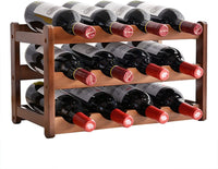 Thumbnail for 3-layer Bamboo Wine Storage Rack (12 bottles)