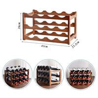Thumbnail for 3-layer Bamboo Wine Storage Rack (12 bottles)