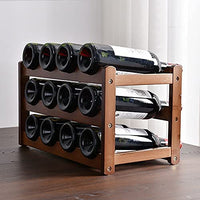 Thumbnail for 3-layer Bamboo Wine Storage Rack (12 bottles)
