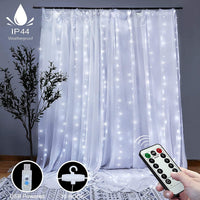 Thumbnail for 300 LEDs Window Curtain Fairy Lights 8 Modes and Remote Control for Bedroom (Cool White, 300 x 300cm)