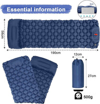 Thumbnail for Ultralight Inflatable Camping Sleeping Pad with Pillow for Travelling and Hiking