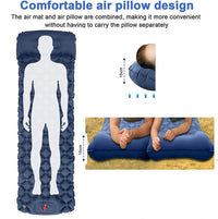 Thumbnail for Ultralight Inflatable Camping Sleeping Pad with Pillow for Travelling and Hiking