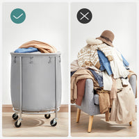 Thumbnail for Laundry Basket Wheels, Grey Silver