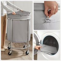 Thumbnail for Laundry Basket Wheels, Grey Silver