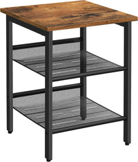 Thumbnail for End Table Industrial Side Table Mesh Shelves