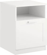Thumbnail for Bedside Table Shelf Drawer, White