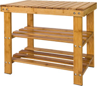 Thumbnail for Bamboo Shoe Bench Rack Storage with shelves