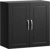 Thumbnail for Wall Storage Cabinet Double Doors, Black