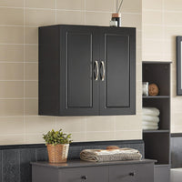 Thumbnail for Wall Storage Cabinet Double Doors, Black