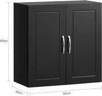 Thumbnail for Wall Storage Cabinet Double Doors, Black