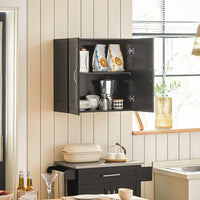 Thumbnail for Wall Storage Cabinet Double Doors, Black