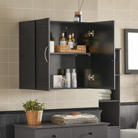 Thumbnail for Wall Storage Cabinet Double Doors, Black
