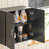 Thumbnail for Wall Storage Cabinet Double Doors, Black