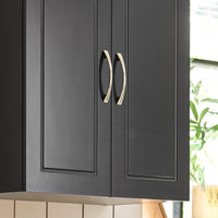 Thumbnail for Wall Storage Cabinet Double Doors, Black