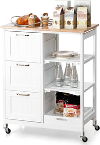 Thumbnail for Kitchen Island on Wheels with Storage