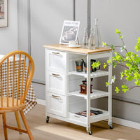 Thumbnail for Kitchen Island on Wheels with Storage