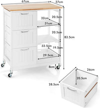Thumbnail for Kitchen Island on Wheels with Storage
