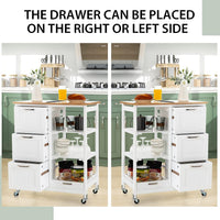 Thumbnail for Kitchen Island on Wheels with Storage