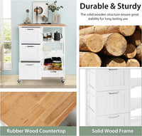Thumbnail for Kitchen Island on Wheels with Storage