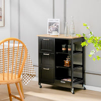 Thumbnail for Kitchen Island Cart with Storage, Drawers, Shelves