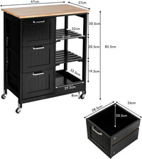 Thumbnail for Kitchen Island Cart with Storage, Drawers, Shelves