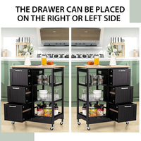 Thumbnail for Kitchen Island Cart with Storage, Drawers, Shelves