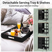 Thumbnail for Kitchen Island Cart with Storage, Drawers, Shelves