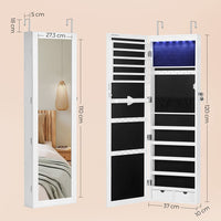 Thumbnail for Jewelry Cabinet LED Lights, Mirror Organizer, Rustic Brown