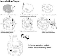 Thumbnail for 19 Pieces Cocktail Shaker Set Bartender Kit with Rotating 360 Display Stand and Professional Bar Set Tools