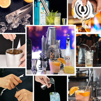 Thumbnail for 19 Pieces Cocktail Shaker Set Bartender Kit with Rotating 360 Display Stand and Professional Bar Set Tools