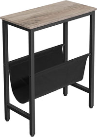 Thumbnail for Industrial Side Table with Magazine Holder Sling and Metal Structure (Grey)