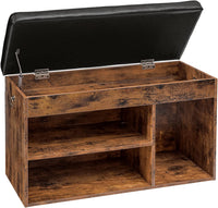 Thumbnail for Shoe Storage Bench with Padded Cushion,Flip-Open Storage Box and Adjustable Shelf for Entryway and Living Room