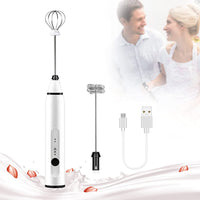 Thumbnail for Silver Rechargeable Electric Milk Frother Handheld (3 Speeds)