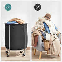 Thumbnail for Laundry Basket with Wheels, Black