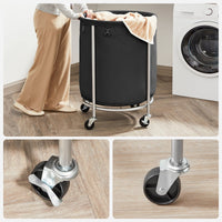 Thumbnail for Laundry Basket with Wheels, Black