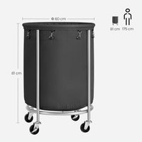 Thumbnail for Laundry Basket with Wheels, Black